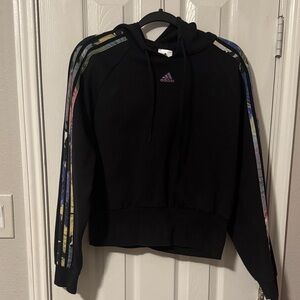 Adidas Black Cropped Hoodie